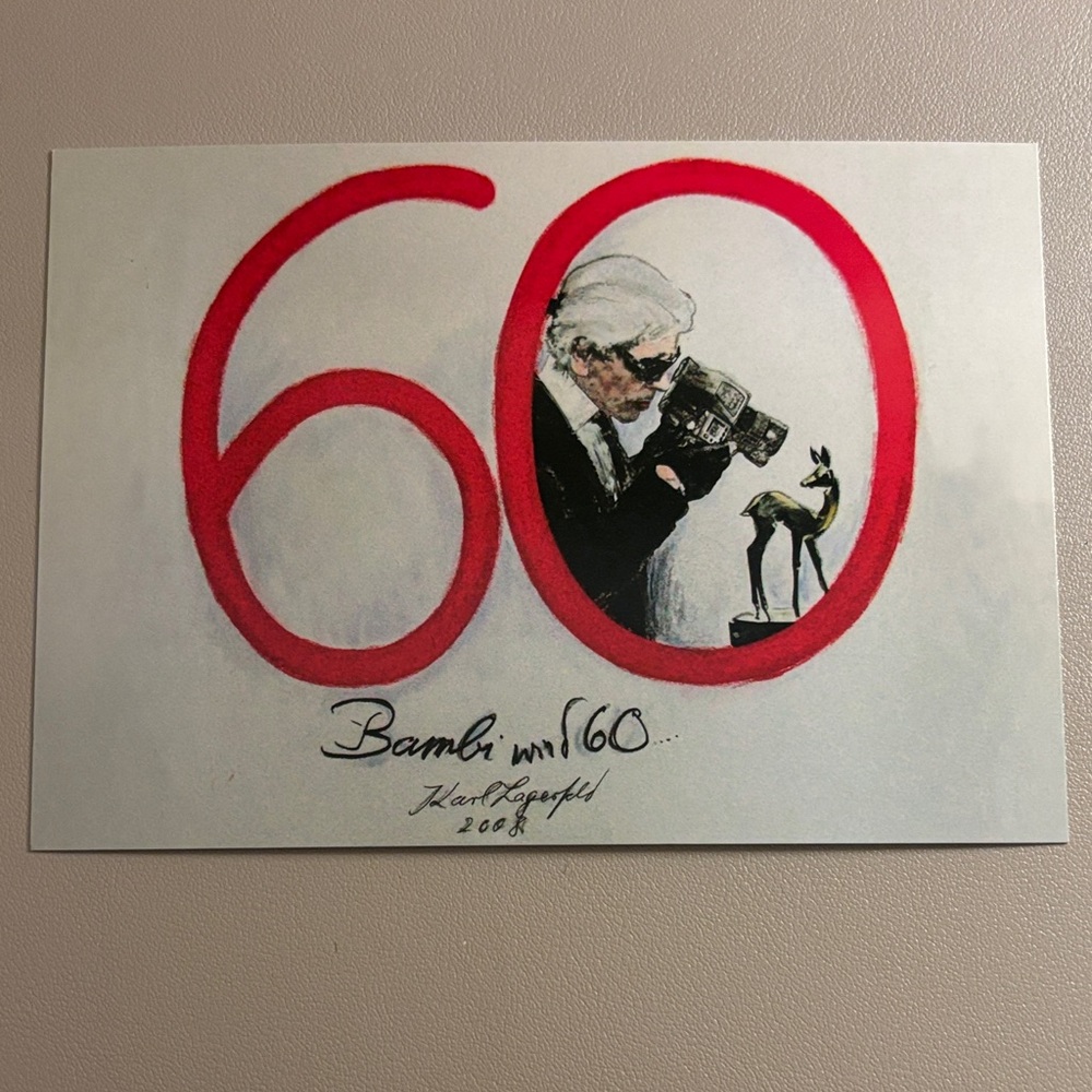 Karl Lagerfeld Bambi in 60 Art Postcard 2008